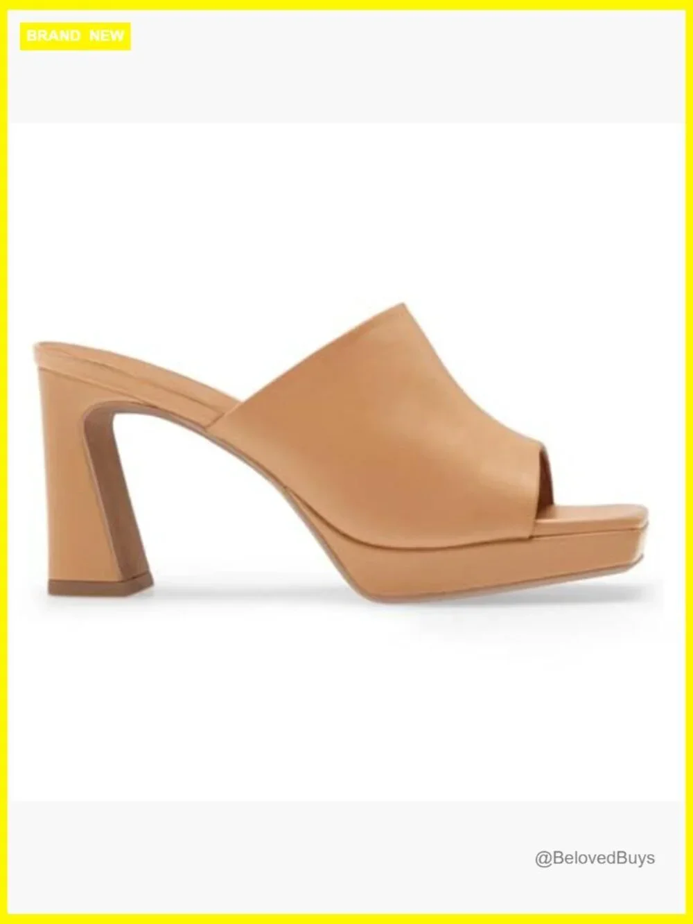 Women's Platform Chunky Heels Mules Square Open Toe High Heeled Sandals Slip On
